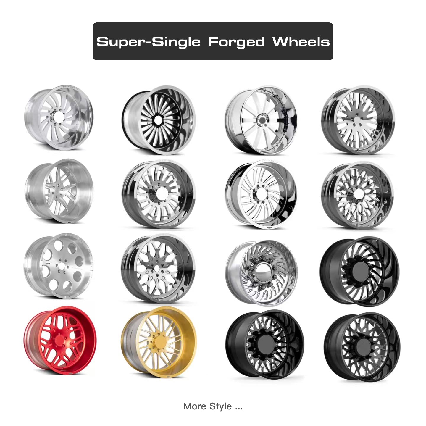 Super-Single Custom Forged Wheels | 20-30 Inch ｜6061-T6 Aluminum Alloy｜Covers All Models